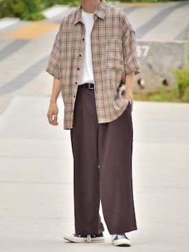 「kutir（クティール）のアイテム（その他パンツ）」を使った、kutir_menさん（メンズ・173cm）の夏コーディネート