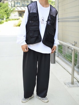 「kutir（クティール）のアイテム（パンツ）」を使った、kutir_menさん（メンズ・173cm）の夏コーディネート