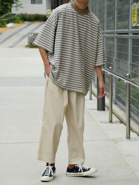 「kutir（クティール）のアイテム（その他パンツ）」を使った、kutir_menさん（メンズ・173cm）の夏コーディネート