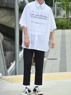 「オールスター」｜kutir_menさん（メンズ・173cm）の夏コーディネート