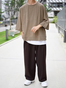 「kutir（クティール）のアイテム（パンツ）」を使った、kutir_menさん（メンズ・173cm）の夏コーディネート