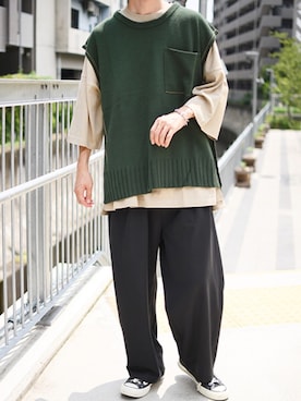 「kutir（クティール）のアイテム（その他パンツ）」を使った、kutir_menさん（メンズ・173cm）の夏コーディネート