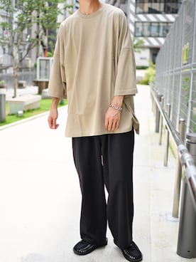 「kutir（クティール）のアイテム（その他パンツ）」を使った、kutir_menさん（メンズ・173cm）の夏コーディネート