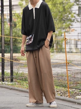 「kutir（クティール）のアイテム（その他パンツ）」を使った、kutir_menさん（メンズ・173cm）の夏コーディネート