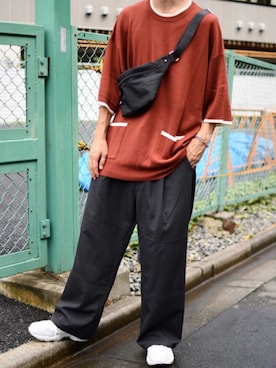 「kutir（クティール）のアイテム（ニット/セーター）」を使った、kutir_menさん（メンズ・173cm）の夏コーディネート