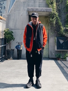 「HOKA ONE ONE × Engineered  Garments」｜HNZさん（メンズ・177cm）の冬コーディネート