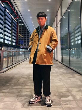 「THE NERDYS（ザ ナーディーズ）のアイテム」を使った、HNZさん（メンズ・177cm）の冬コーディネート