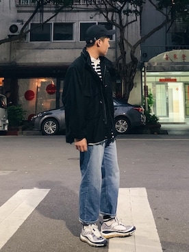 「Polo Ralph Lauren」｜「アイテム（ミリタリージャケット）」を使った、HNZさん（メンズ・177cm）の冬コーディネート