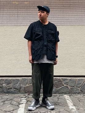 「plain-me（プレインミー）のアイテム（Tシャツ/カットソー）」を使った、HNZさん（メンズ・177cm）の春コーディネート