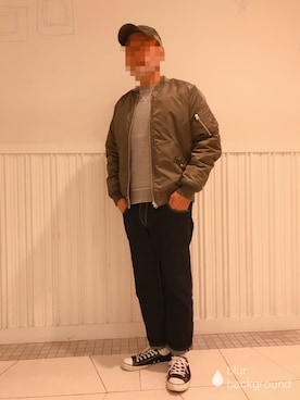 「URBAN RESEARCH（アーバンリサーチ）のアイテム（ミリタリージャケット）」を使った、kohtaさん（メンズ・170cm）の冬コーディネート