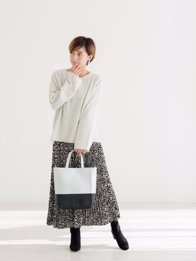 「ZAKKA-BOX（ザッカボックス）のアイテム（パンツ）」を使った、ZAKKA-BOX officialさん（レディース・160cm）の冬コーディネート