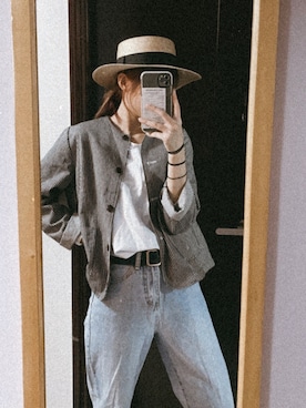 「NOのアイテム（ジャケット/アウター）」を使った、c_.htさん（レディース・165cm）の秋コーディネート