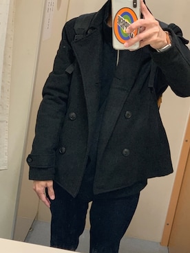「zozoデニム」｜「アイテム（ピーコート）」を使った、Daisukeさん（メンズ・165cm）の冬コーディネート