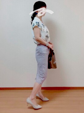 「GU（ジーユー）のアイテム（スカート、パープル系）」を使った、❁izumi❁さん（レディース・149cm）の夏コーディネート
