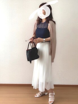 「UNIQLO（ユニクロ）のアイテム（スカート、ホワイト系）」を使った、❁izumi❁さん（レディース・149cm）の夏コーディネート