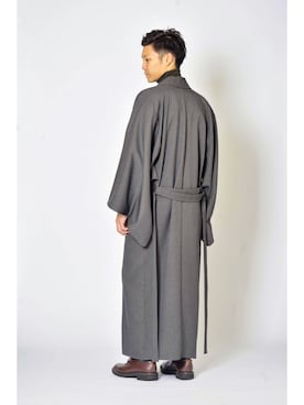 「着物コーデ」｜「アイテム（トレンチコート）」を使った、元山 誠也さん（メンズ・172cm）の春コーディネート