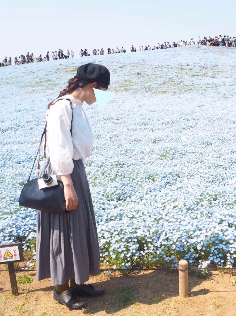 「春コーデ、ＧＷ、今日のコーデ、ootd、ベレー帽、ブラウス、スカート、ロングスカート、outfit」｜「l'atelier du savonのアイテム（シャツ/ブラウス、ホワイト系）」を使った、meyfanさん（レディース・165cm）の春コーディネートの1枚目の写真