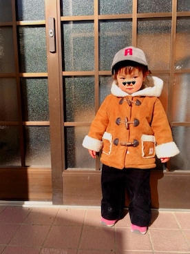 「kids」｜「アイテム（ダッフルコート）」を使った、つーさんさん（キッズ・80cm）の冬コーディネート