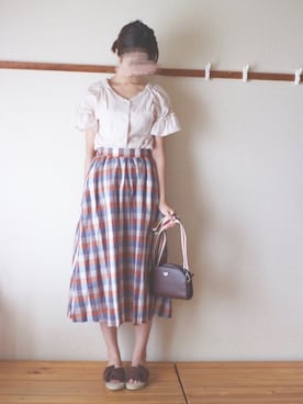 「ロンクスカート」｜「アイテム（キャミソール）」を使った、ゆたんぽさん（レディース・169cm）の夏コーディネート