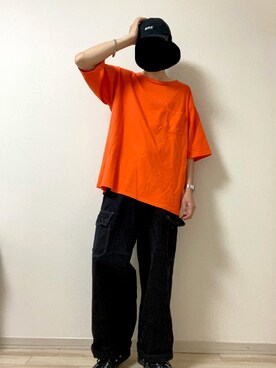 「AFFIX（表示禁止）（アフィックス）のアイテム（帽子）」を使った、けいえん。さん（メンズ・176cm）の夏コーディネート