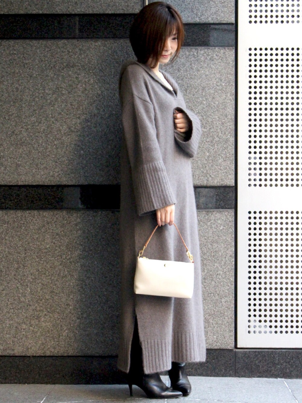 BABYLONE（バビロン）の「3ゲージFOXフードニットワンピース  