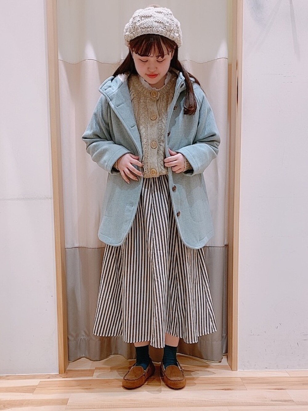 Samansa Mos2（サマンサ モスモス）の「中空糸ウールフードミドル丈