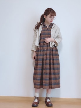 「sm2rhythm（サマンサモスモスリズム）のアイテム（ブルゾン）」を使った、ニシザワ◎さん（レディース・156cm）の春コーディネート