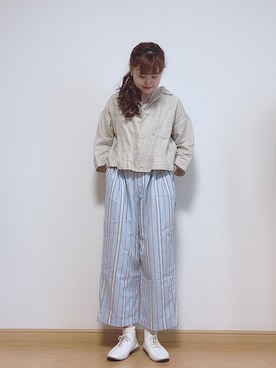 「sm2rhythm（サマンサモスモスリズム）のアイテム（ブルゾン）」を使った、ニシザワ◎さん（レディース・156cm）の春コーディネート