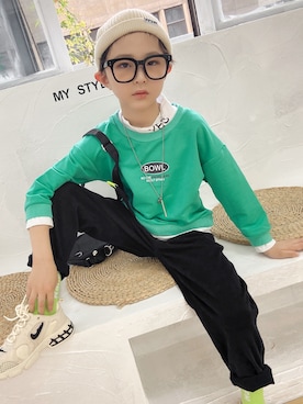 「休闲」｜YiLangさん（キッズ・130cm）の夏コーディネート