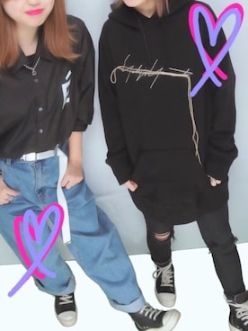 「Yohji Yamamoto（ヨウジヤマモト）のアイテム（パーカー）」を使った、7070さん（レディース・162cm）の冬コーディネート
