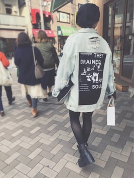 「UNIF（ユニフ）のアイテム（ブーツ）」を使った、7070さん（レディース・162cm）の春コーディネート