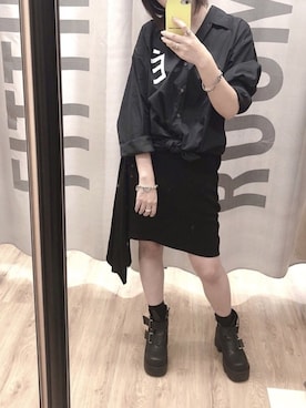 「UNIF（ユニフ）のアイテム（ブーツ）」を使った、7070さん（レディース・162cm）の夏コーディネート