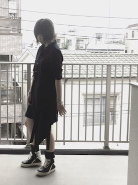 「RICK OWENS」｜「アイテム（スカート）」を使った、7070さん（レディース・162cm）の夏コーディネート