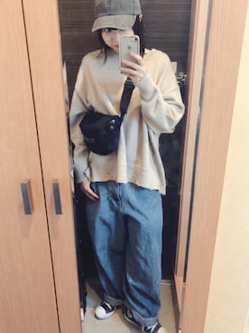 「JOYRICH」｜「アイテム（帽子）」を使った、7070さん（レディース・162cm）の秋コーディネート