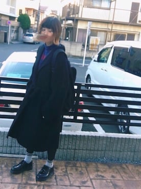「Polo Ralph Lauren」｜「アイテム（チェスターコート）」を使った、7070さん（レディース・162cm）の冬コーディネート