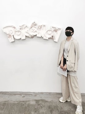 「DRKSHDW by RICK OWENS（ダークシャドウ バイ リックオウエンス）のアイテム（トップス）」を使った、7070さん（レディース・162cm）の夏コーディネート