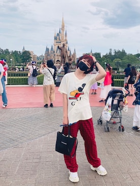 「M.Y.O.B（エム.ワイ.オー.ビー）のアイテム（パンツ）」を使った、7070さん（レディース・162cm）の夏コーディネート