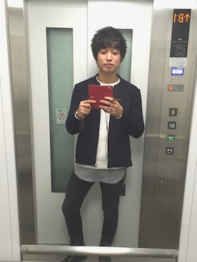 「RAGEBLUE（レイジブルー）の＜トレンドのロング丈＞ワッフルロングカットソー/733404（Tシャツ/カットソー）」を使った、いわ。さん（メンズ・174cm）の冬コーディネート