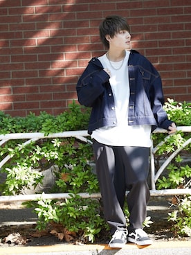 「kutir」｜「アイテム（デニムジャケット）」を使った、⚾️さん（メンズ・171cm）の冬コーディネート