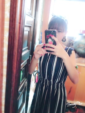 「アイテム（イヤリング）」を使った、Meguさん（レディース・150cm・20代）の夏コーディネート