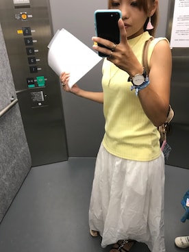 「アイテム（イヤリング）」を使った、Meguさん（レディース・150cm・20代）の夏コーディネート