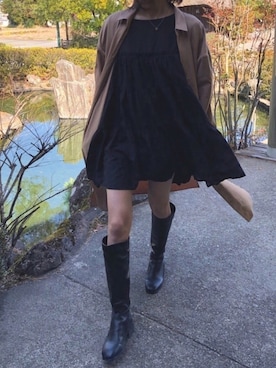 「シア―ブラウス」｜「アイテム（ブーツ）」を使った、mkさん（レディース・160cm）の春コーディネート