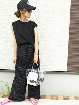 「DAISO（DAISO）のアイテム（ビーチサンダル）」を使った、amoriaさん（レディース・152cm）の夏コーディネート