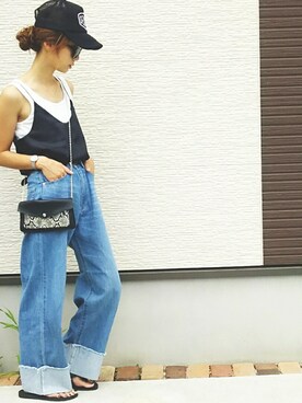 「カシミヤ」｜「アイテム（腕時計）」を使った、amoriaさん（レディース・152cm）の夏コーディネート