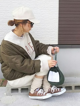 「コーデュロイキャップ」｜amoriaさん（レディース・152cm）の冬コーディネート