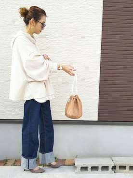 「切りっぱなし」｜「アイテム（その他）」を使った、amoriaさん（レディース・152cm）の冬コーディネート