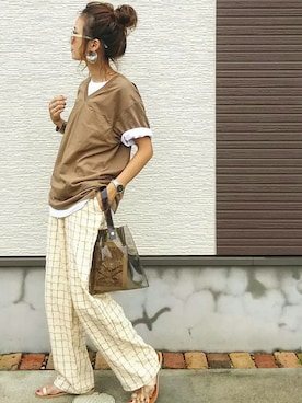 「TODAYFUL（トゥデイフル）のニュアンスサイクルピアス（ピアス（両耳用））」を使った、amoriaさん（レディース・152cm）の夏コーディネート