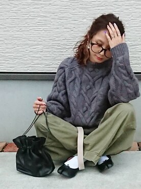 「ローポニーテール」｜amoriaさん（レディース・152cm）の冬コーディネート