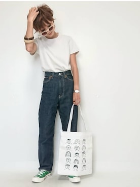 「クルーネックニット」｜amoriaさん（レディース・152cm）の夏コーディネート