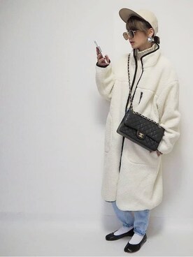 「moment+（モーメントプラス）のアイテム（その他アウター）」を使った、amoriaさん（レディース・152cm）の秋コーディネート
